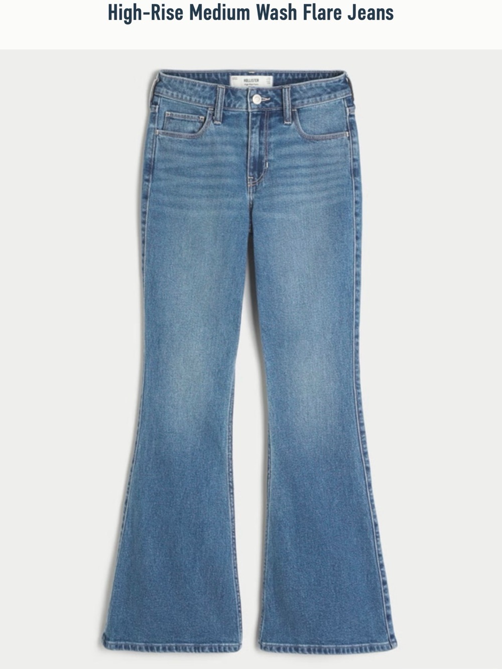 Hollister High-Rise Medium Wash Flare Jeans - Blue